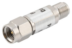 PE7430-30 - 30 dB Fixed Attenuator, 2.92mm Male to 2.92mm Female Passivated Stainless Steel Body Rated to 2 Watts Up to 40 GHz