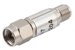 PE7430-7 - 7 dB Fixed Attenuator, 2.92mm Male to 2.92mm Female Passivated Stainless Steel Body Rated to 2 Watts Up to 40 GHz