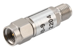 PE7430-9 - 9 dB Fixed Attenuator, 2.92mm Male to 2.92mm Female Passivated Stainless Steel Body Rated to 2 Watts Up to 40 GHz