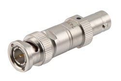 PE7438-6 - 6dB 75ohm fixed attenuator BNC plug to BNC jack 4GHz rated 2 watt