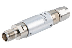 PE7462-10 - 10 dB Fixed Attenuator, TNC Male to TNC Female Brass Nickel Body Rated to 5 Watts Up to 12.4 GHz