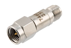 PE7466-10 - 10 dB Fixed Attenuator, SMA Male to SMA Female Stainless Steel Body Rated to 2 Watts, DC to 12 GHz