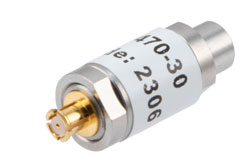 PE7470-30 - 30 dB Fixed Attenuator SMP Male to SMP Female Stainless Steel Body Rated to 1 Watt Up to 18 GHz