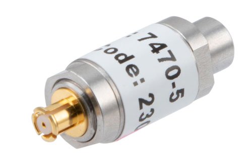 PE7470-5 - 5 dB Fixed Attenuator SMP Male to SMP Female Stainless Steel Body Rated to 1 Watt Up to 18 GHz