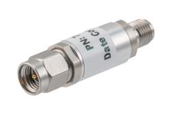 PE7471-3 - 3 dB Fixed Attenuator, 3.5mm Male to 3.5mm Female Aluminum Body Rated to 2 Watts Up to 26.5 GHz