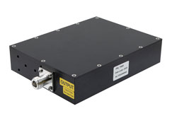 PE7480-20 - Low PIM 20dB Fixed Attenuator N-type female to N-type female Black Anodized Aluminum Body to 50 Watts 0.6 GHz to 6 GHz