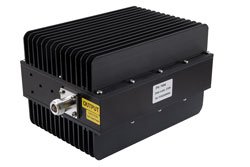 PE7484-10 - Low PIM 10dB Fixed Attenuator N-type female to N-type female Black Anodized Aluminum Body to 200 Watts 0.6 GHz to 6 GHz