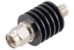 PE7488-30 - 30 dB Fixed Attenuator, SMA Male to SMA Female Black Anodized Aluminum Body Rated to 5 Watts Up to 26.5 GHz