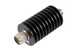 PE7580-10 - 10 dB Fixed Attenuator, N Male to N Female Aluminum Black Anodized Body Rated to 50 Watts Up to 10 GHz