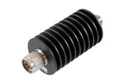 PE7580-3 - 3 dB Fixed Attenuator, N Male to N Female Aluminum Black Anodized Body Rated to 50 Watts Up to 10 GHz