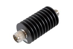 PE7580-30 - 30 dB Fixed Attenuator, N Male to N Female Aluminum Black Anodized Body Rated to 50 Watts Up to 10 GHz