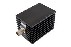 PE7581-40 - 40 dB Fixed Attenuator, N Male to N Female Aluminum Black Anodized Body Rated to 100 Watts Up to 10 GHz