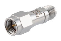PE7608-2 - 2 dB RF fixed attenuator 2W, DC to 6GHz, SMA Male to SMA Female, Stainless Steel