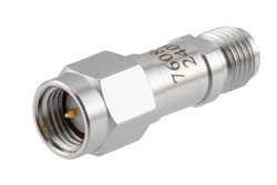 PE7608-3 - 3 dB RF fixed attenuator 2W, DC to 6GHz, SMA Male to SMA Female, Stainless Steel