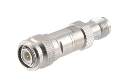 PE7609-1 - 1 dB RF fixed attenuator 2W, DC to 3GHz, TNC Male to TNC Female, Brass