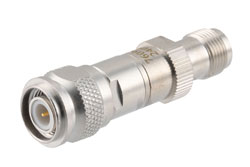 PE7609-3 - 3 dB RF fixed attenuator 2W, DC to 3GHz, TNC Male to TNC Female, Brass