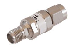 PE7611-40 - 40 dB Fixed Attenuator SMA Male to SMA Female Passivated Stainless Steel Body Rated 2 Watt DC to 18 GHz
