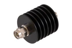 PE7626-40 - 40 dB Fixed Attenuator SMA Male to SMA Female Black Anodized Aluminum Heatsink Body Rated 10 Watt DC to 18 GHz