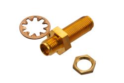PE7702-0 - 0 dB Fixed Attenuator Bulkhead for Cryogenic Application, 2.92mm Female to 2.92mm Female Copper Gold Plated Body Rated to 1 W, DC to 18 GHz