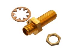 PE7702-10 - 10 dB Fixed Attenuator Bulkhead for Cryogenic Application, 2.92mm Female to 2.92mm Female Copper Gold Plated Body Rated to 1 W, DC to 18 GHz