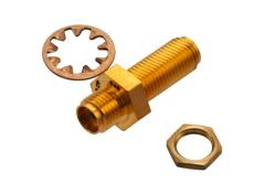 PE7704-06 - 6 dB Fixed Attenuator Bulkhead for Cryogenic Application, 2.92mm Female to 2.92mm Female Copper Gold Plated Body Rated to 1 W, DC to 40 GHz