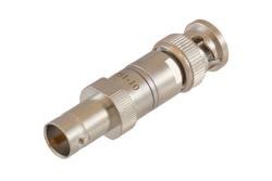 PE7751-10 - 10 dB Fixed Attenuator 75 Ohm BNC Male to 75 Ohm BNC Female Brass Tri-Metal body rated 1 Watt DC to 1 GHz