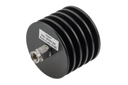 PE7AP4009-20 - 20 dB Fixed Attenuator, 2.92mm Male to 2.92mm Female Black Anodized Aluminum Heatsink Body Rated to 10 Watts Up to 40 GHz