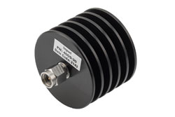 PE7AP4009-30 - 30 dB Fixed Attenuator, 2.92mm Male to 2.92mm Female Black Anodized Aluminum Heatsink Body Rated to 10 Watts Up to 40 GHz