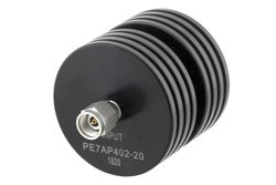 PE7AP402-20 - 20 dB Fixed Attenuator, 2.92mm Male to 2.92mm Female Directional Black Anodized Aluminum Heatsink Body Rated to 10 Watts Up to 40 GHz