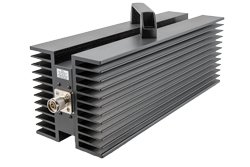 PE7AP418-10 - 10 dB Fixed Attenuator, N Male to N Female Directional Black Anodized Aluminum Heatsink Body Rated to 500 Watts Up to 3 GHz