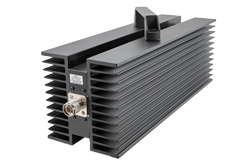 PE7AP418-20 - 20 dB Fixed Attenuator, N Male to N Female Directional Black Anodized Aluminum Heatsink Body Rated to 500 Watts Up to 3 GHz