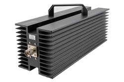 PE7AP418-30 - 30 dB Fixed Attenuator, N Male to N Female Directional Black Anodized Aluminum Heatsink Body Rated to 500 Watts Up to 3 GHz