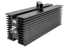 PE7AP418-40 - 40 dB Fixed Attenuator, N Male to N Female Directional Black Anodized Aluminum Heatsink Body Rated to 500 Watts Up to 3 GHz