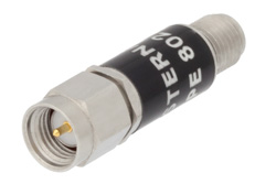 PE8027 - High Power Limiter, SMA, 100W Peak Power, 20 ns Recovery, 16 dBm Flat Leakage, 11 GHz to 18 GHz