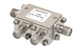 PE83CR1023 - Dual Junction Circulator With 32 dB Isolation From 8 GHz to 18 GHz, 5 Watts And SMA Female