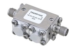High Power Isolator With 16 dB Isolation From 8 GHz to 18 GHz, 50 Watts And SMA Female