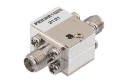 Isolator with 20 dB Isolation from 8 GHz to 12 GHz, 10 Watts and SMA Female