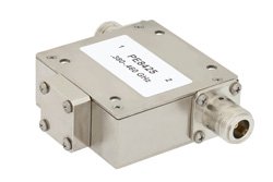 PE8425 - High Power Isolator With 20 dB Isolation From 380 MHz to 460 MHz, 100 Watts And N Female