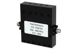 PE8700 - 4 Section Bandpass Filter With SMA Female Connectors Operating From 902 MHz to 928 MHz With a 26 MHz Passband