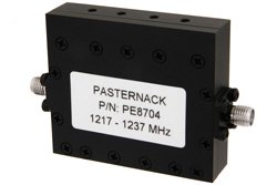 PE8704 - 4 Section Bandpass Filter With SMA Female Connectors Operating From 1.217 GHz to 1.237 GHz With a 20 MHz Passband