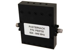PE8705 - 4 Section Bandpass Filter With SMA Female Connectors Operating From 824 MHz to 849 MHz With a 25 MHz Passband