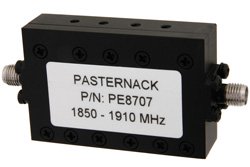 PE8707 - 4 Section Bandpass Filter With SMA Female Connectors Operating From 1.85 GHz to 1.91 GHz With a 60 MHz Passband