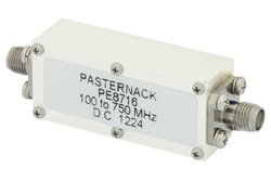 PE8716 - 5 Section Highpass Filter With SMA Female Connectors Operating From 100 MHz to 750 MHz