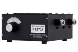 PE8735 - 3 Section Tunable Band Reject Filter with N Female Connectors Operating from 200 MHz to 400 MHz with a 1% Bandwidth
