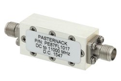 PE87FL1017 - 11 Section Lowpass Filter With SMA Female Connectors Operating From DC to 11 GHz