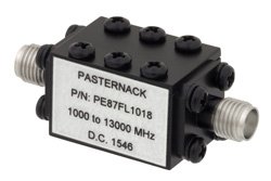 PE87FL1018 - 7 Section Highpass Filter with SMA Female Connectors Operating from 1 GHz to 13 GHz