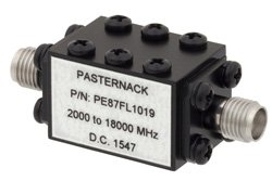 PE87FL1019 - 7 Section Highpass Filter With SMA Female Connectors Operating From 2 GHz to 18 GHz