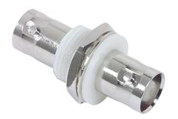 PE910071 - Commercial Grade Bulkhead Mount Insulated Ground BNC Female to BNC Female Adapter