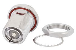 PE91038 - Low PIM 7/16 DIN Female to 7/16 DIN Female Bulkhead Mount Adapter, Low VSWR