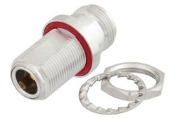 PE91238 - Bulkhead Mount N Female to N Female Adapter, IP67 UnMated